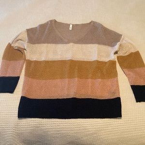 Wishlist - long sleeve knitted top with color blocks